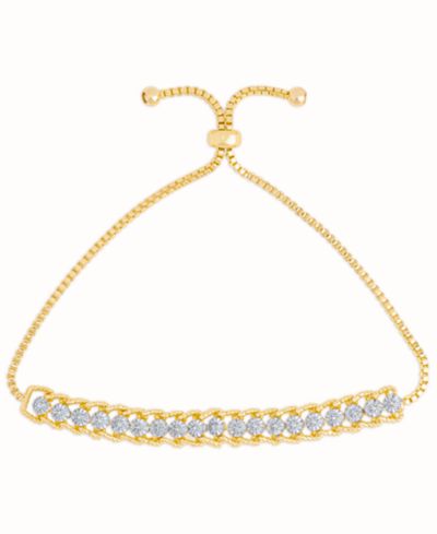 Браслет Bolo с бриллиантовым акцентом 14K Gold Plate