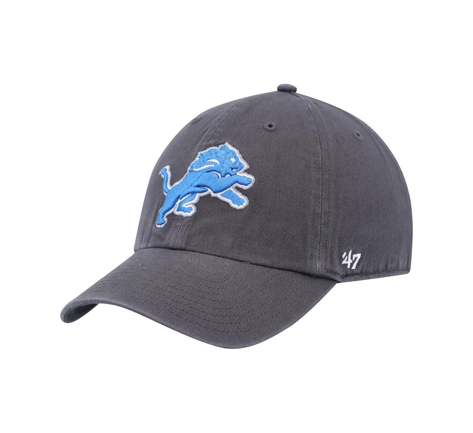 Men's '47 Charcoal Detroit Lions Secondary Clean Up Adjustable Hat