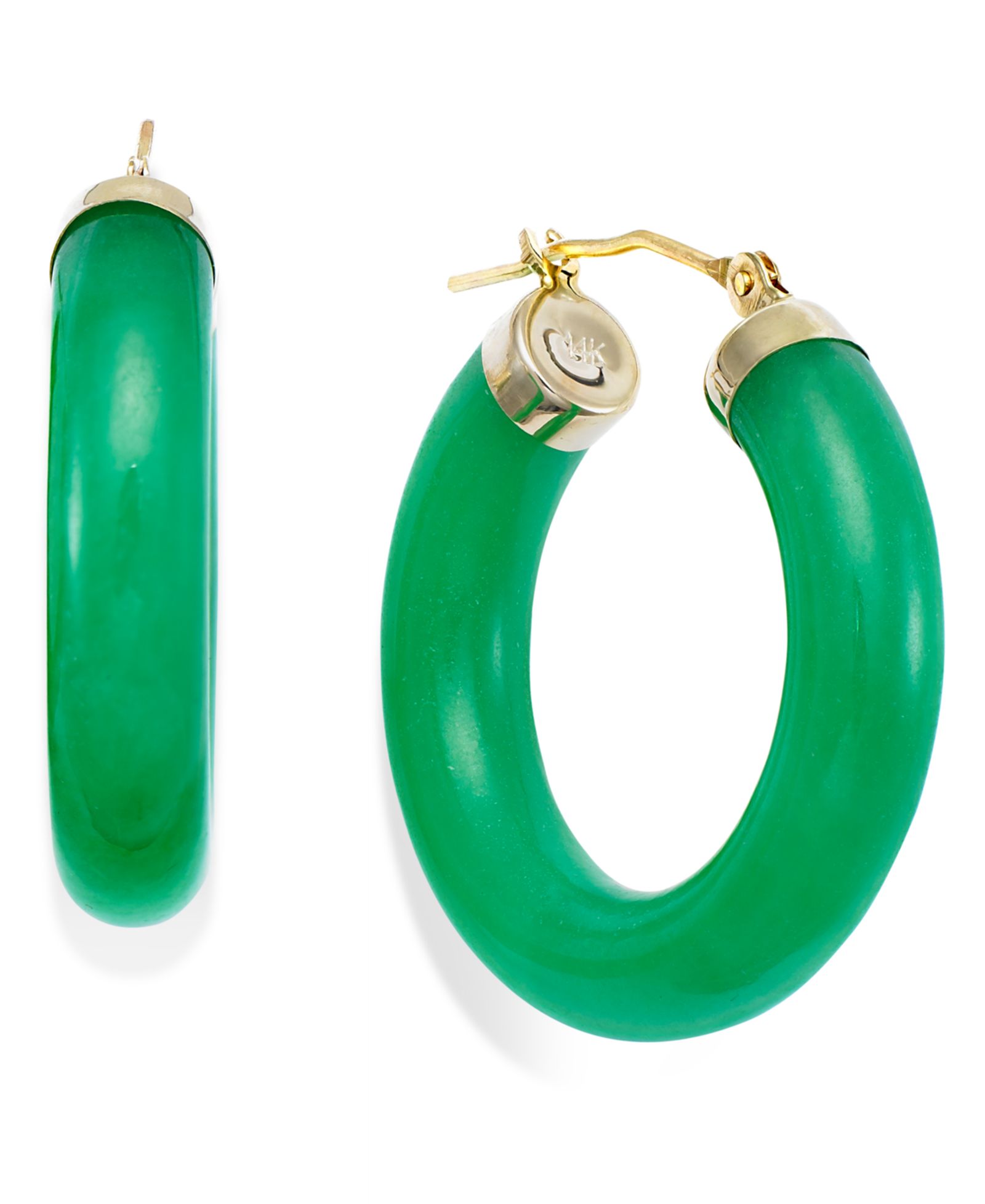 Серьги-кольца Jade Hoop из 14k золота (27-1/2mm)