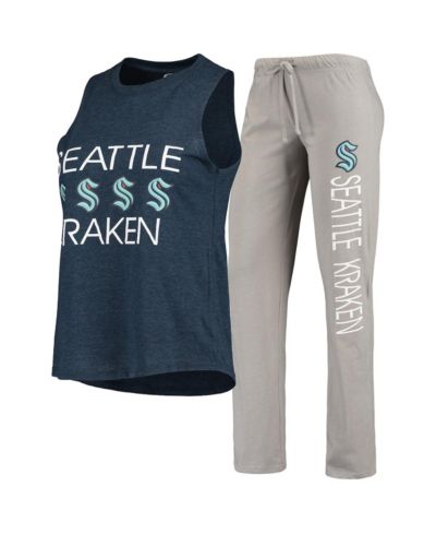 Женский комплект для сна Concepts Sport: топ и брюки Seattle Kraken Deep Sea Blue, Gray