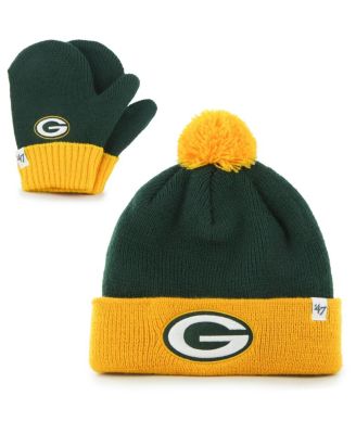 Набор из шапки с помпоном и варежек '47 Green, Gold Green Bay Packers Bam Bam, для младенцев, унисекс