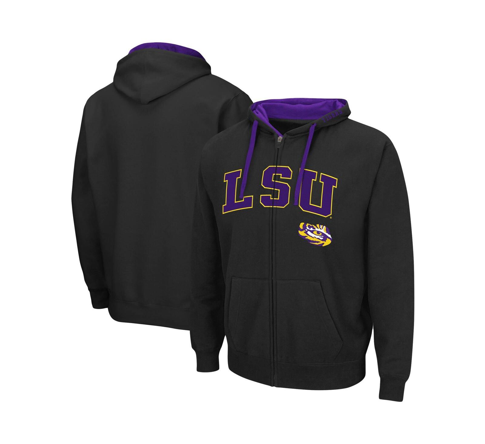 Colosseum мужское худи на молнии LSU Tigers, черное, больших размеров