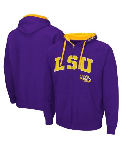Мужское худи Colosseum Purple LSU Tigers Big and Tall Full-Zip