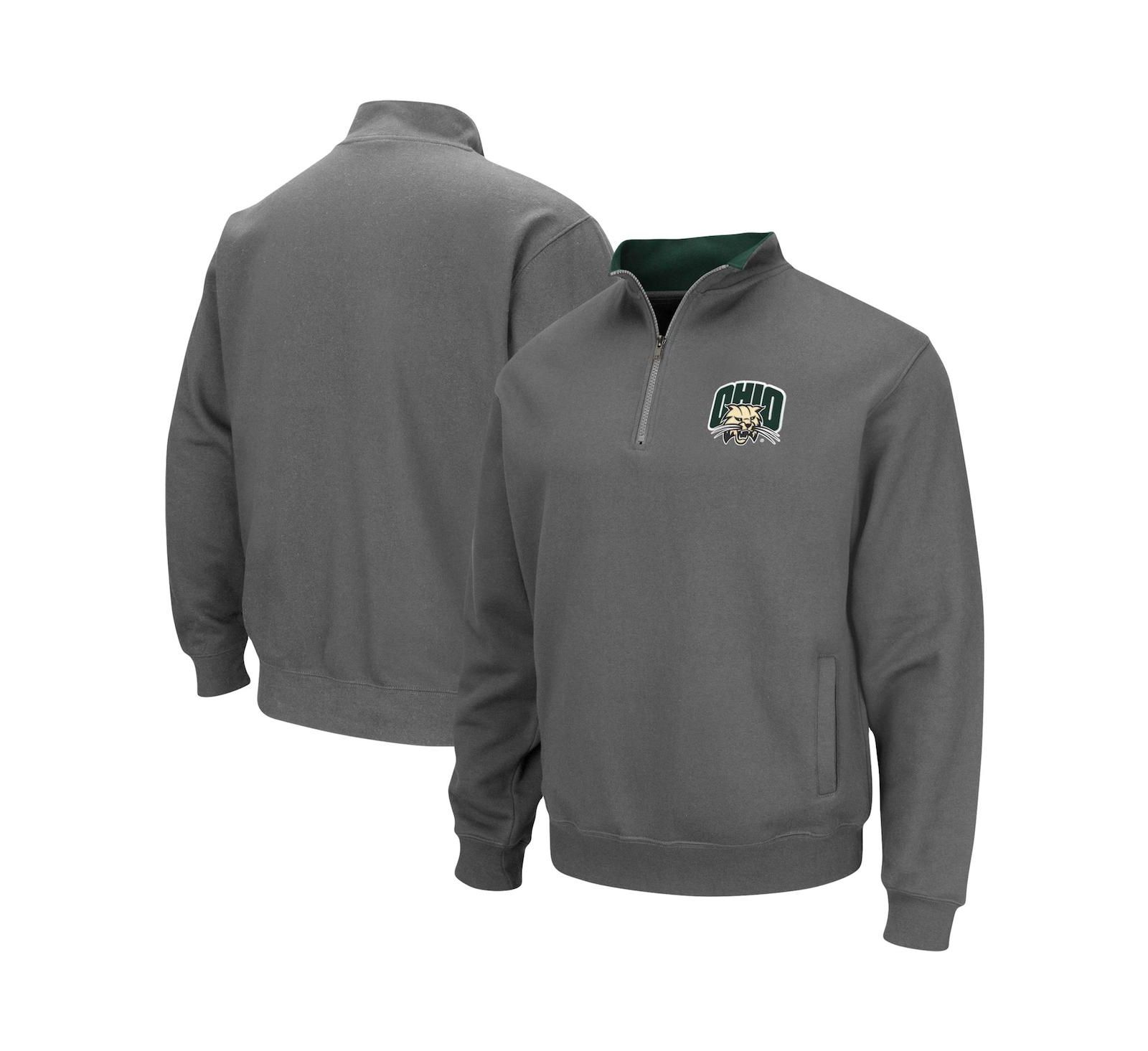 Мужская куртка Colosseum Ohio Bobcats Tortugas Logo Quarter-Zip, угольно-серый