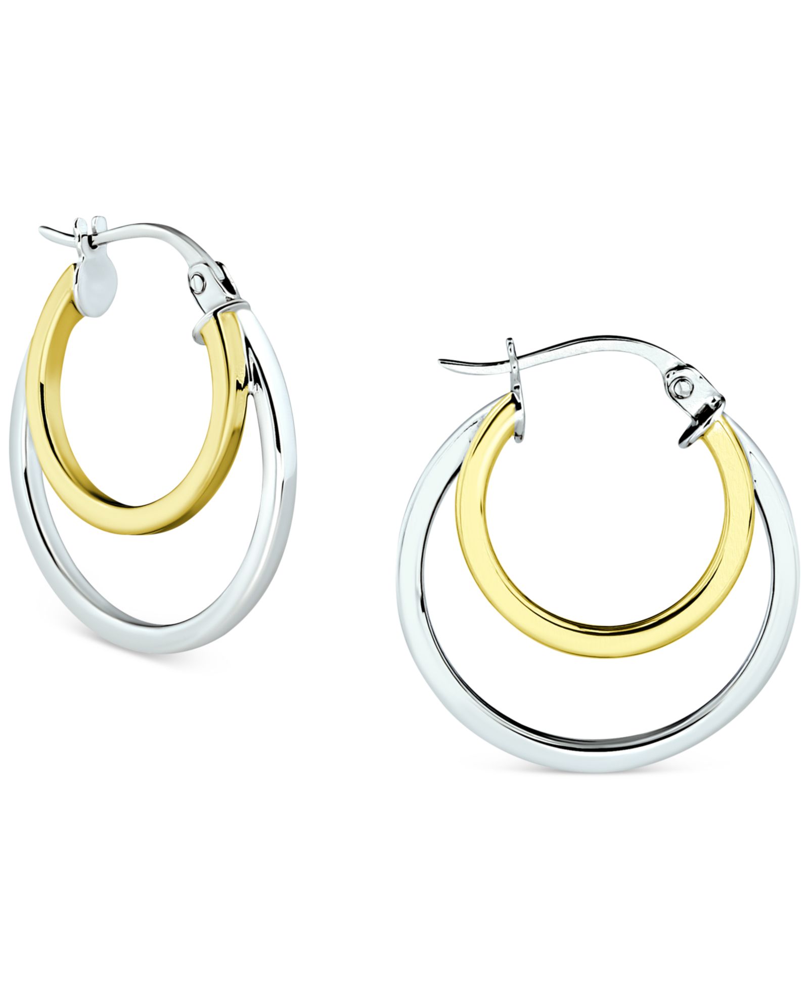 Серьги Giani Bernini Double Hoop, стерлинговое серебро и 18k Gold-Plate