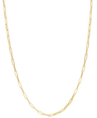 Paperclip Link 16" Chain Necklace in 14k Gold