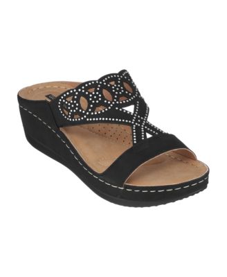 GC Shoes Women's Raine Slip-On Wedge Sandals