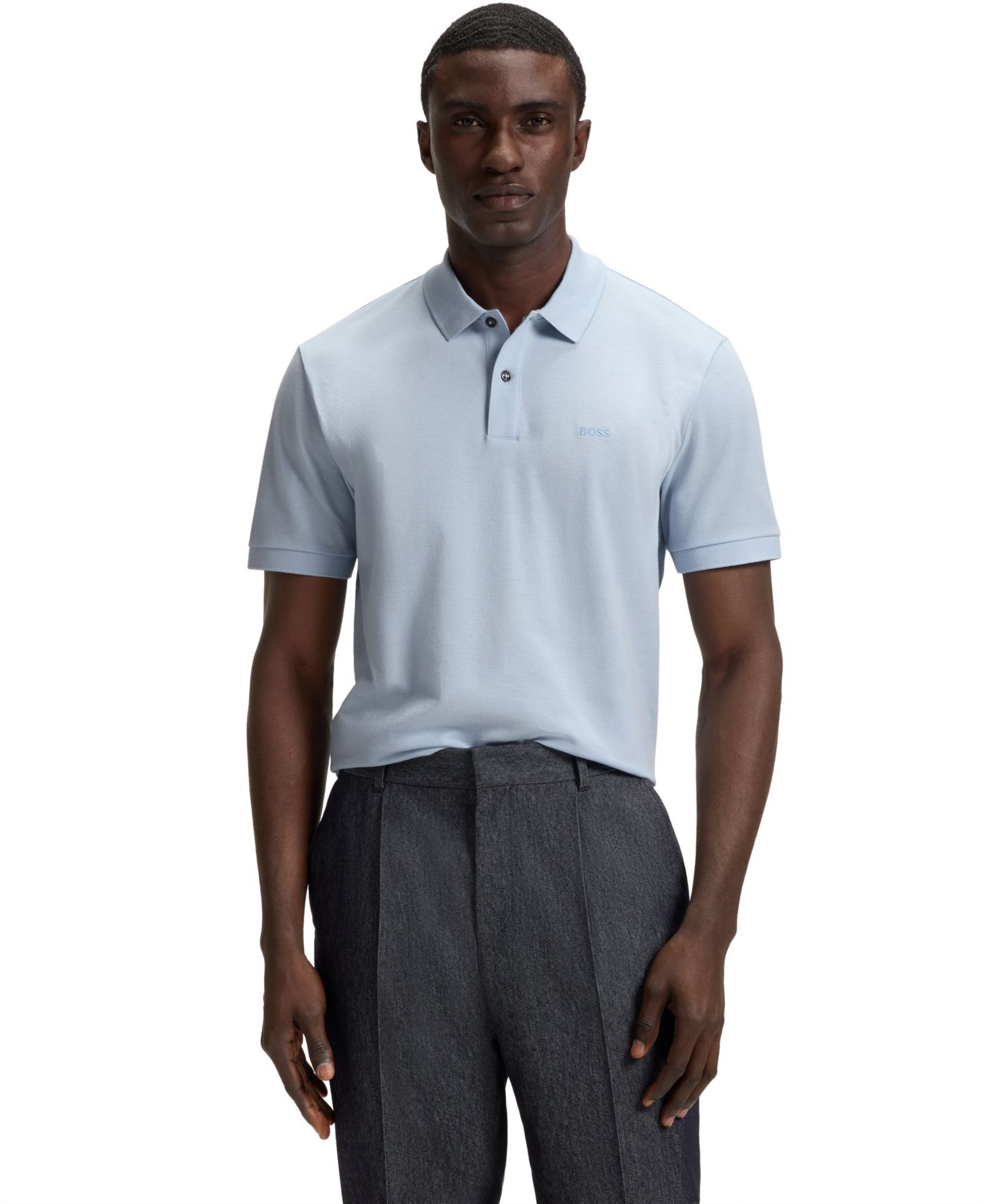 Мужская хлопковая рубашка поло BOSS by Hugo Boss Regular-Fit