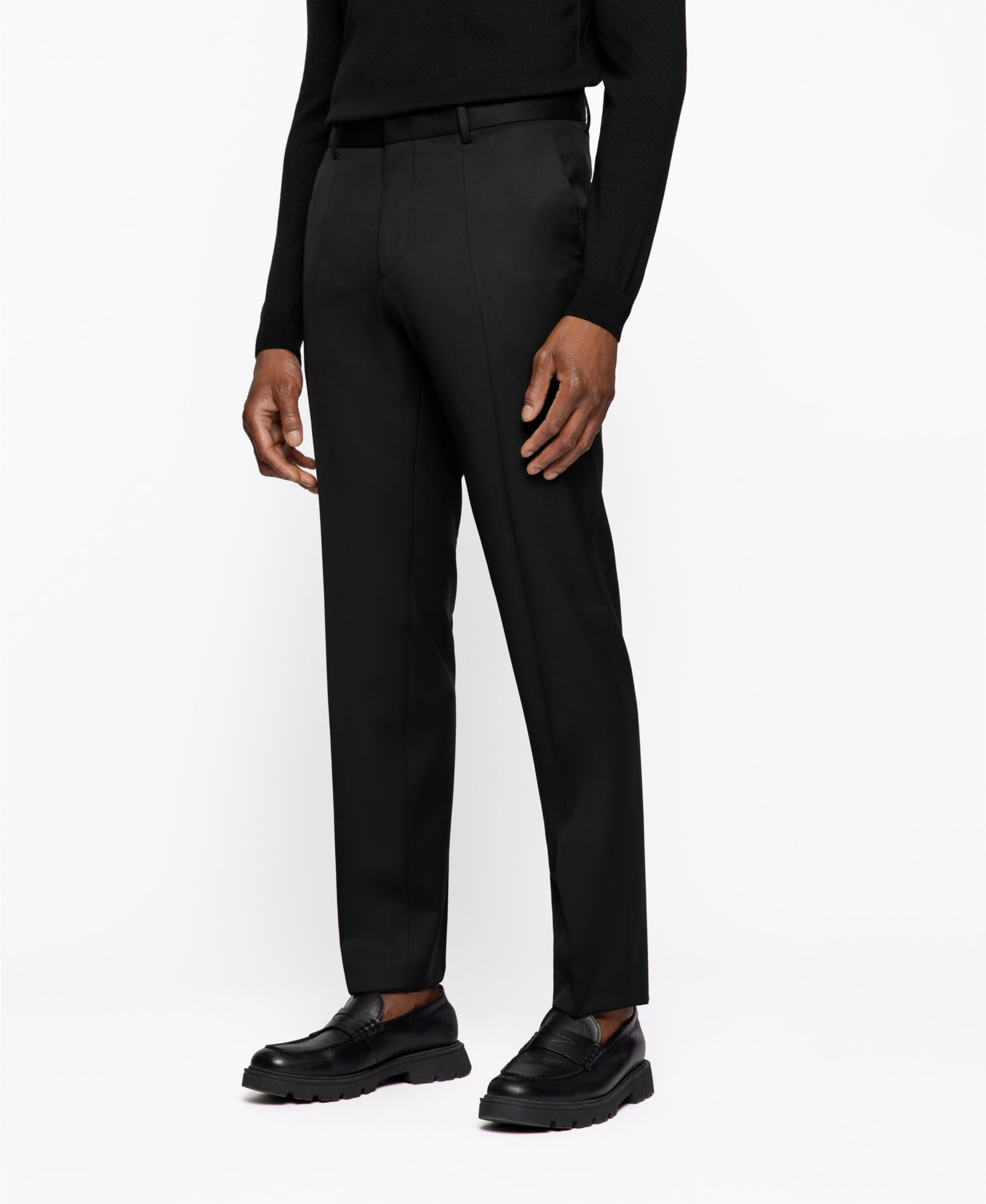 BOSS by Hugo Boss Men's Virgin-Wool Serge Slim-Fit Pants