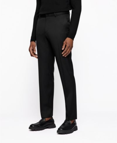 BOSS by Hugo Boss Men's Virgin-Wool Serge Slim-Fit Pants