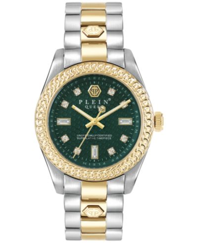 Philipp Plein Женские наручные часы Queen Green из двухцветной нержавеющей стали 36mm