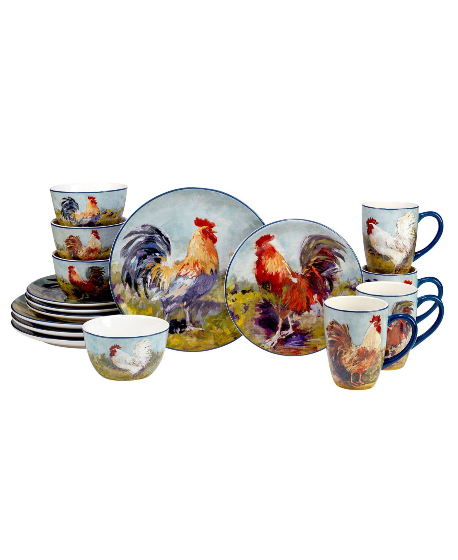 Набор столовой Certified International Rooster Meadow 16 Pc. Service for 4