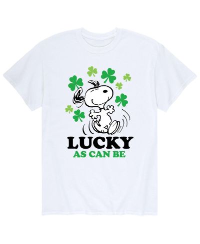 AIRWAVES Men's Peanuts Snoopy Lucky As Can Be T-Shirt