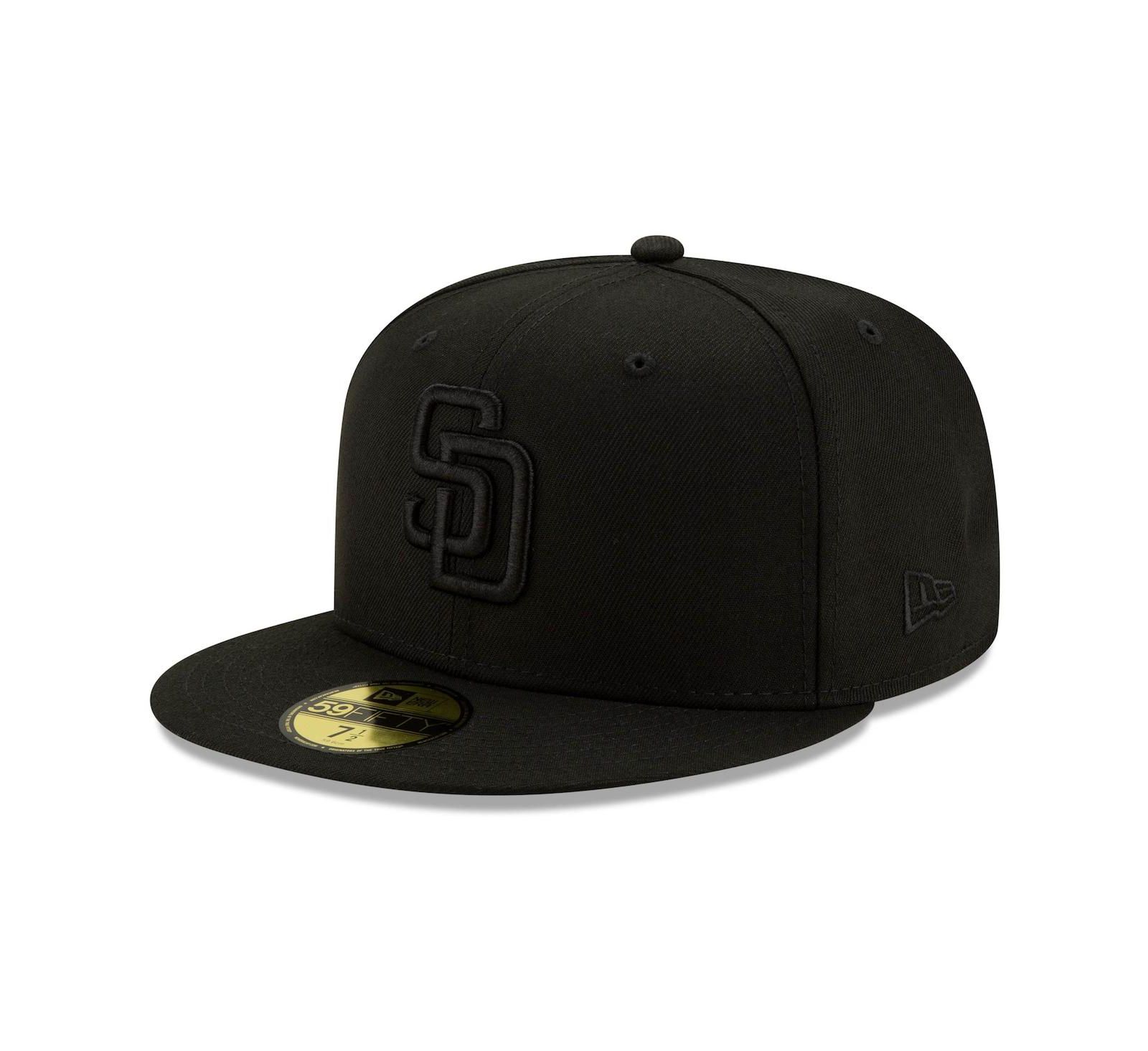 Men's Black San Diego Padres Black on Black 59FIFTY Fitted Hat