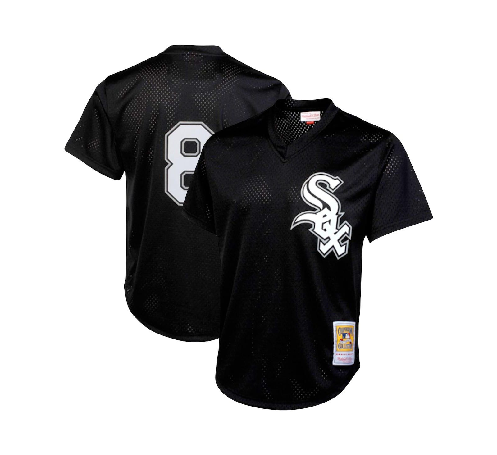 Мужская джерси Mitchell & Ness Bo Jackson Black Chicago White Sox Cooperstown Collection Big and Tall Mesh Batting Practice
