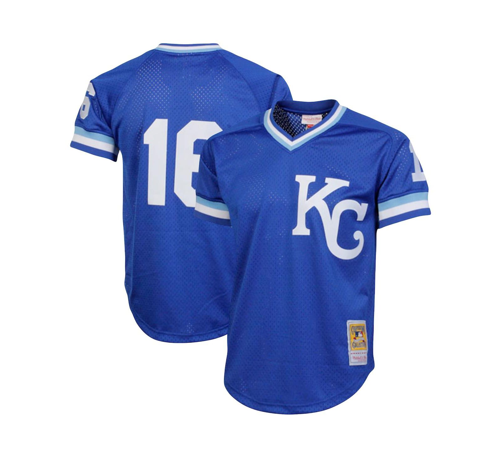 Мужская сетчатая джерси Mitchell & Ness Bo Jackson Royal Kansas City Royals Cooperstown Collection Big and Tall для тренировок
