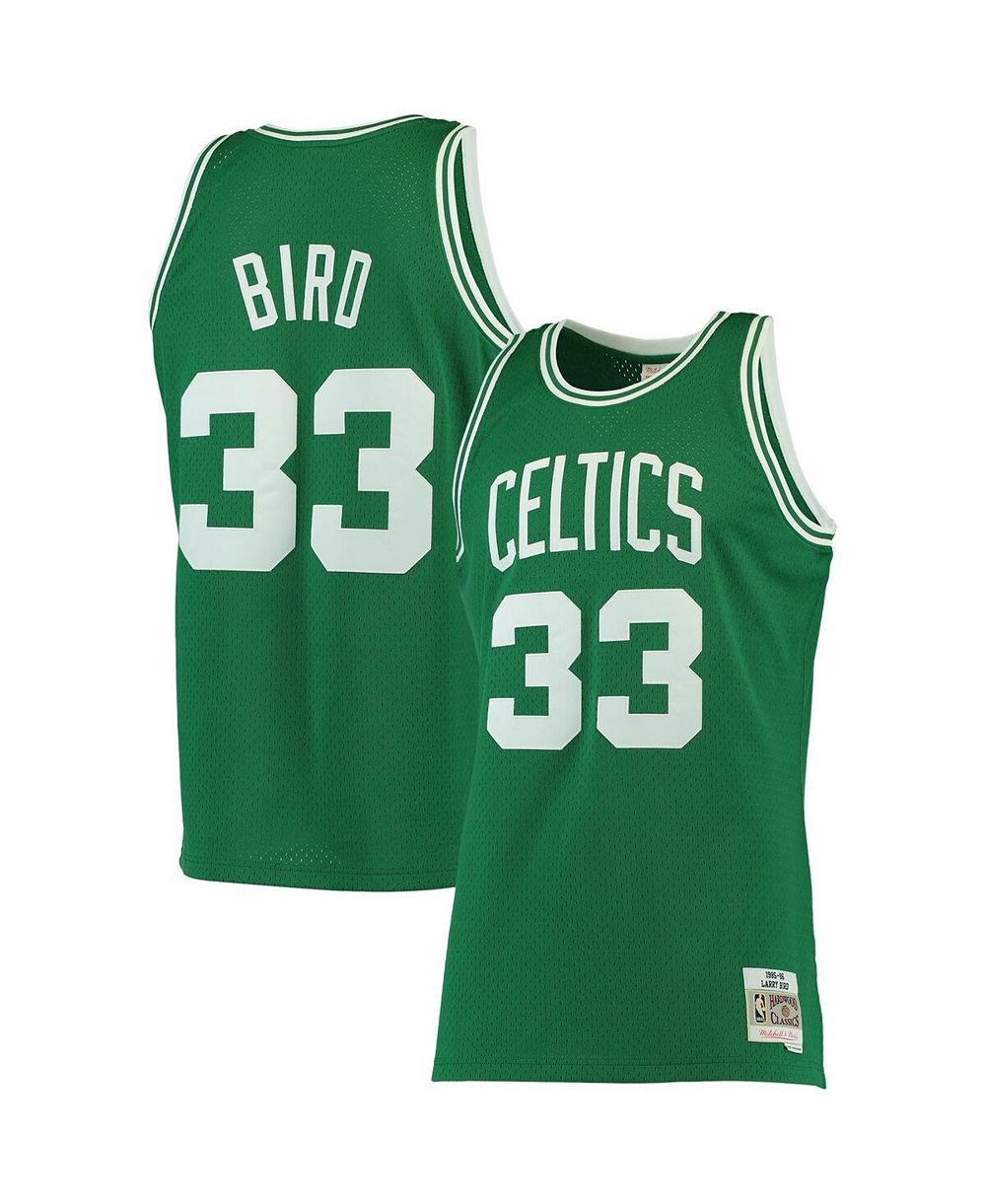 Мужская джерси Mitchell & Ness Larry Bird Kelly Green Boston Celtics Big and Tall Hardwood Classics