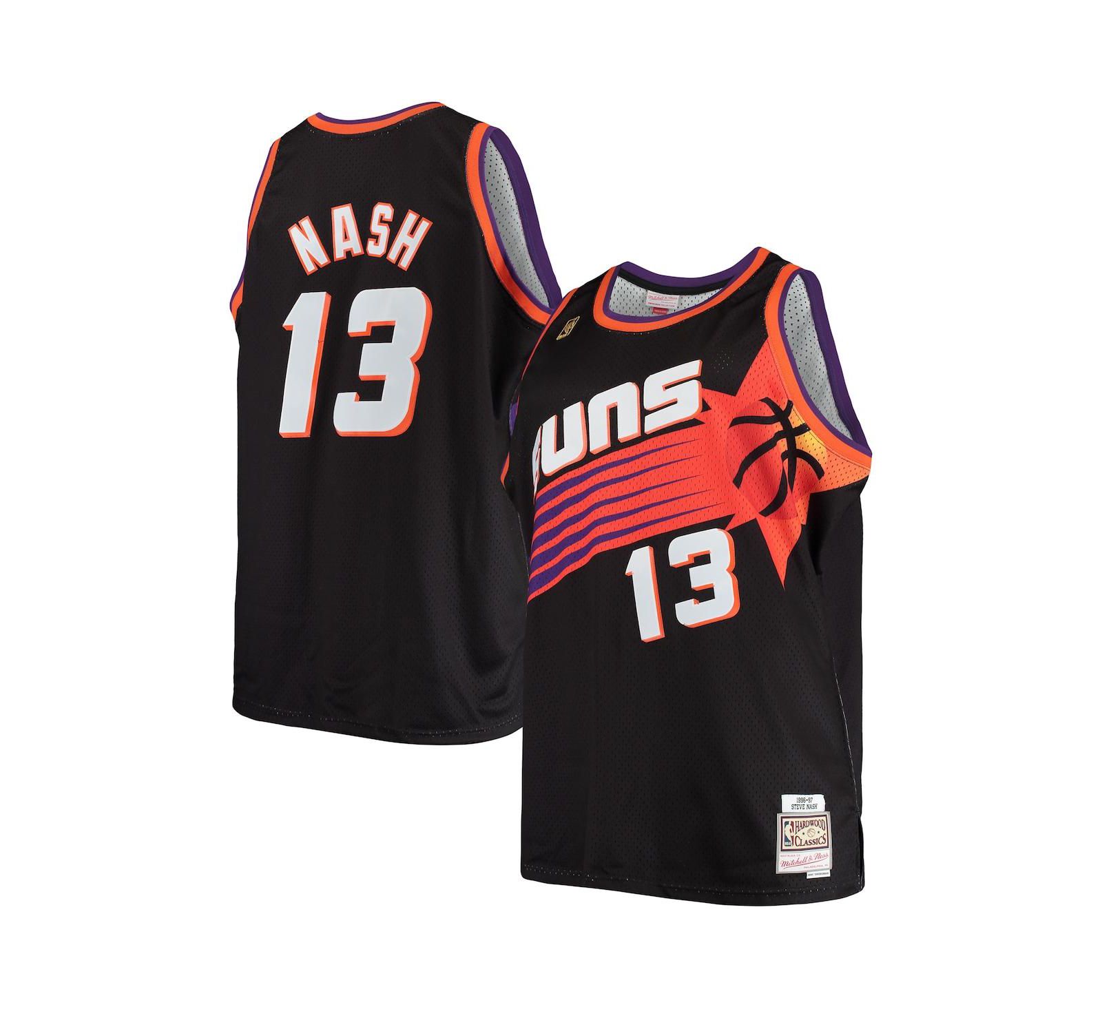 Джерси Mitchell & Ness Men's Steve Nash Black Phoenix Suns Big and Tall Hardwood Classics