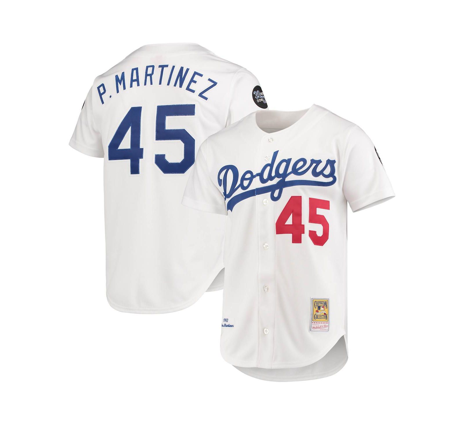 Мужская джерси Mitchell & Ness Pedro Martinez White Los Angeles Dodgers 1993 Cooperstown Collection Home Authentic
