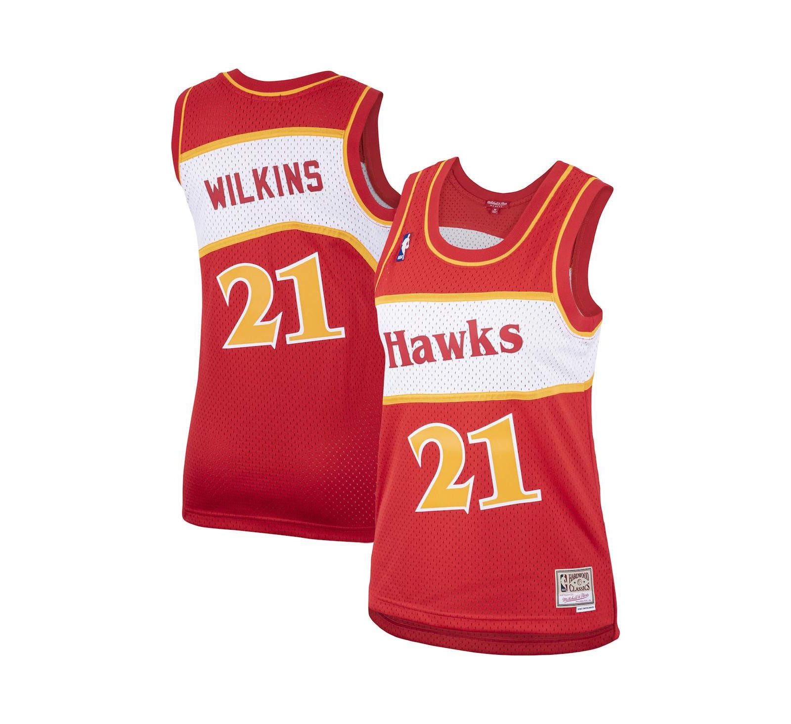 Женская джерси Mitchell & Ness Dominique Wilkins Red Atlanta Hawks Hardwood Classics