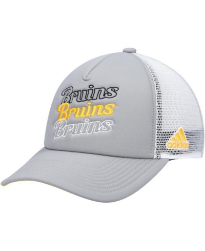 Женская кепка adidas Boston Bruins Foam Trucker Snapback Hat серая/белая
