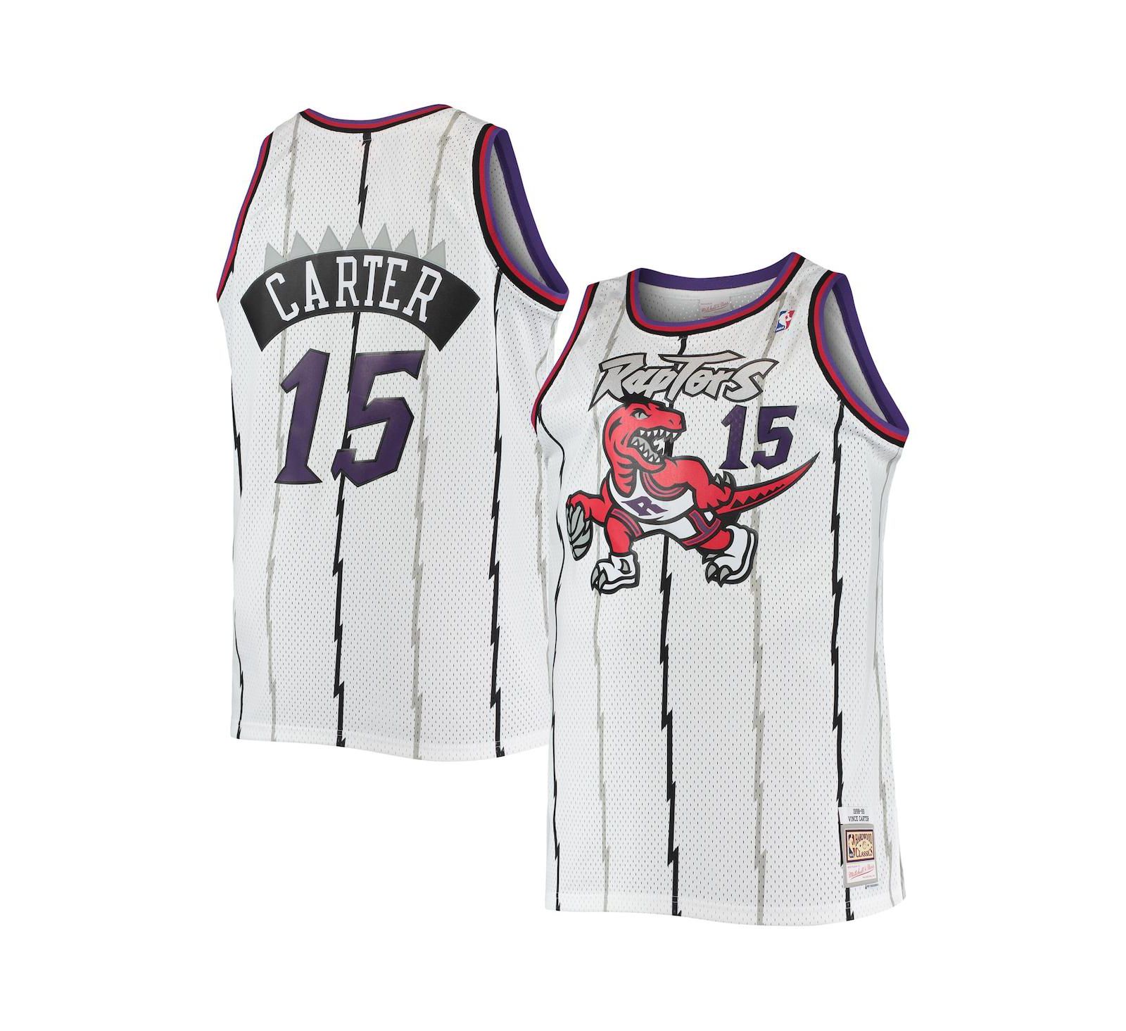 Men's Vince Carter White Toronto Raptors Big and Tall Hardwood Classics Swingman Jersey