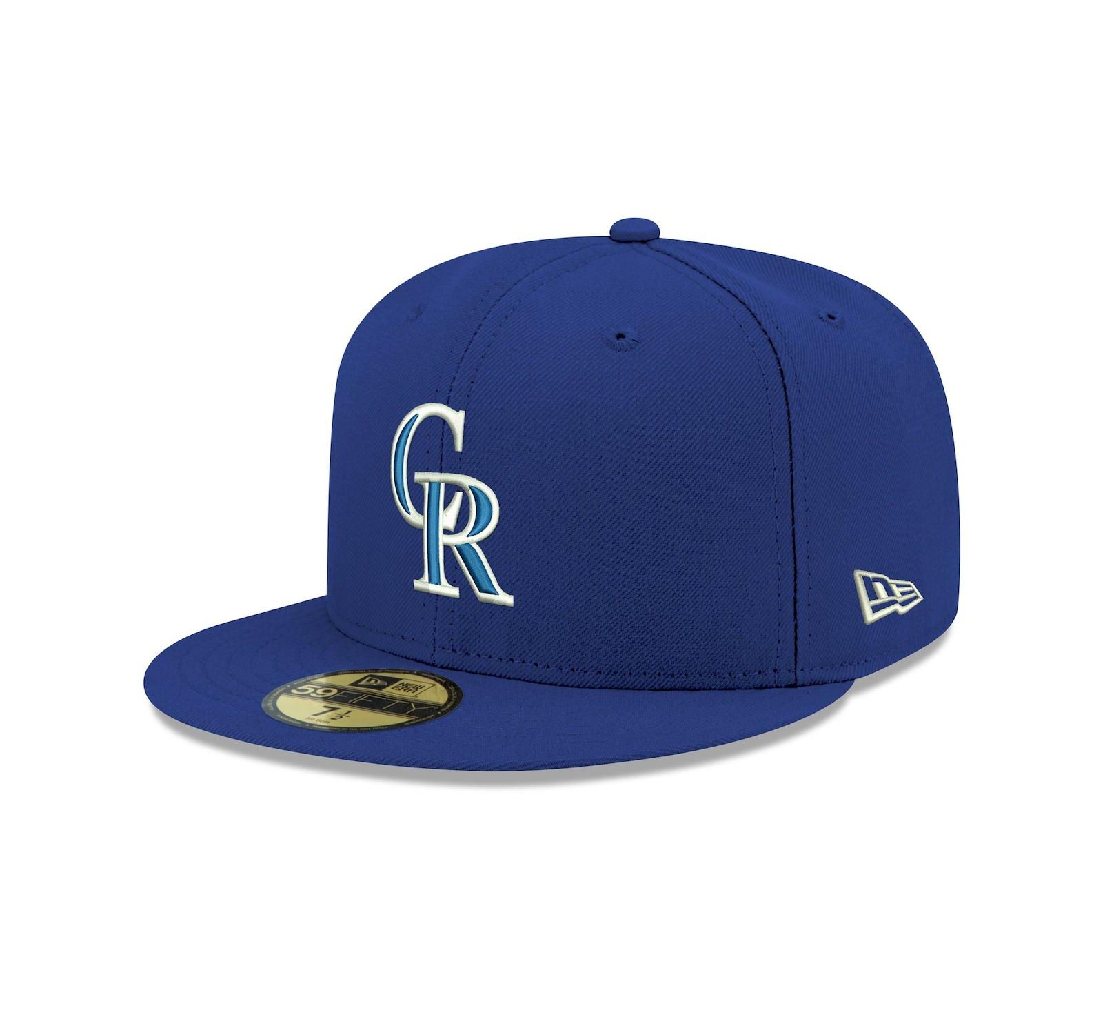 Мужская кепка New Era Royal Colorado Rockies Logo White 59FIFTY Fitted Hat
