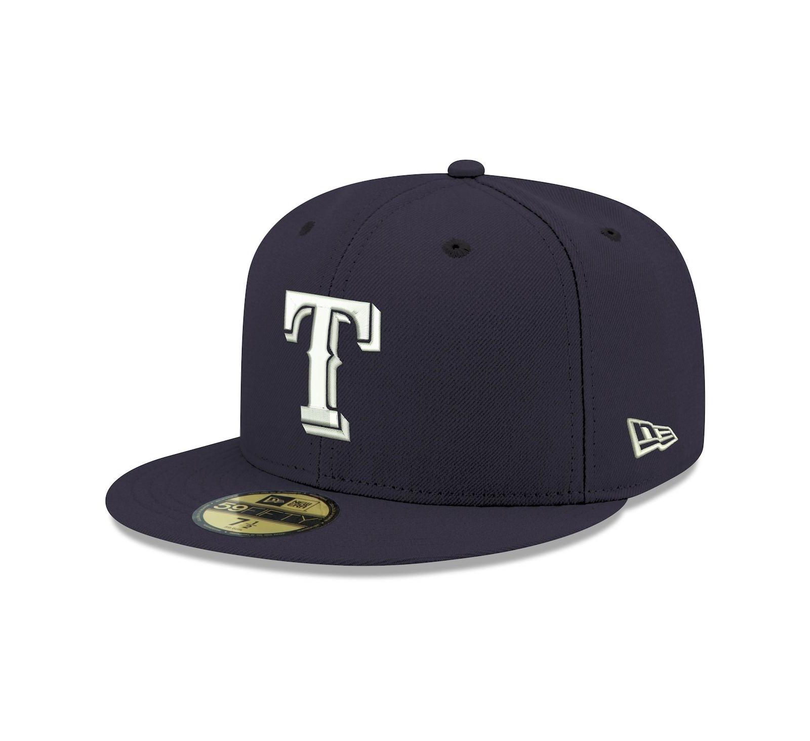 Men's Navy Texas Rangers Logo White 59FIFTY Fitted Hat