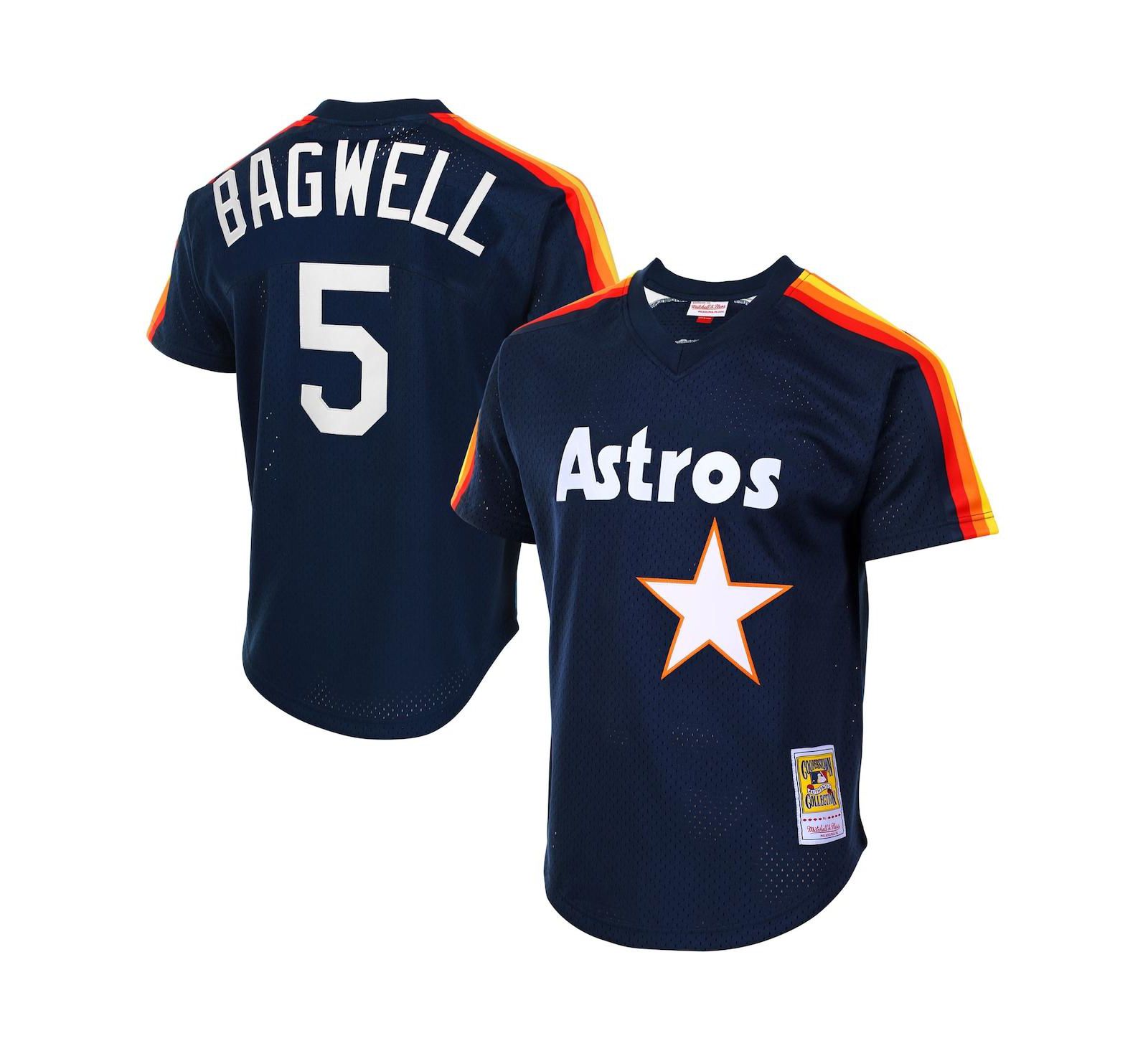 Men's Jeff Bagwell Navy Houston Astros Cooperstown Mesh Batting Practice Jersey