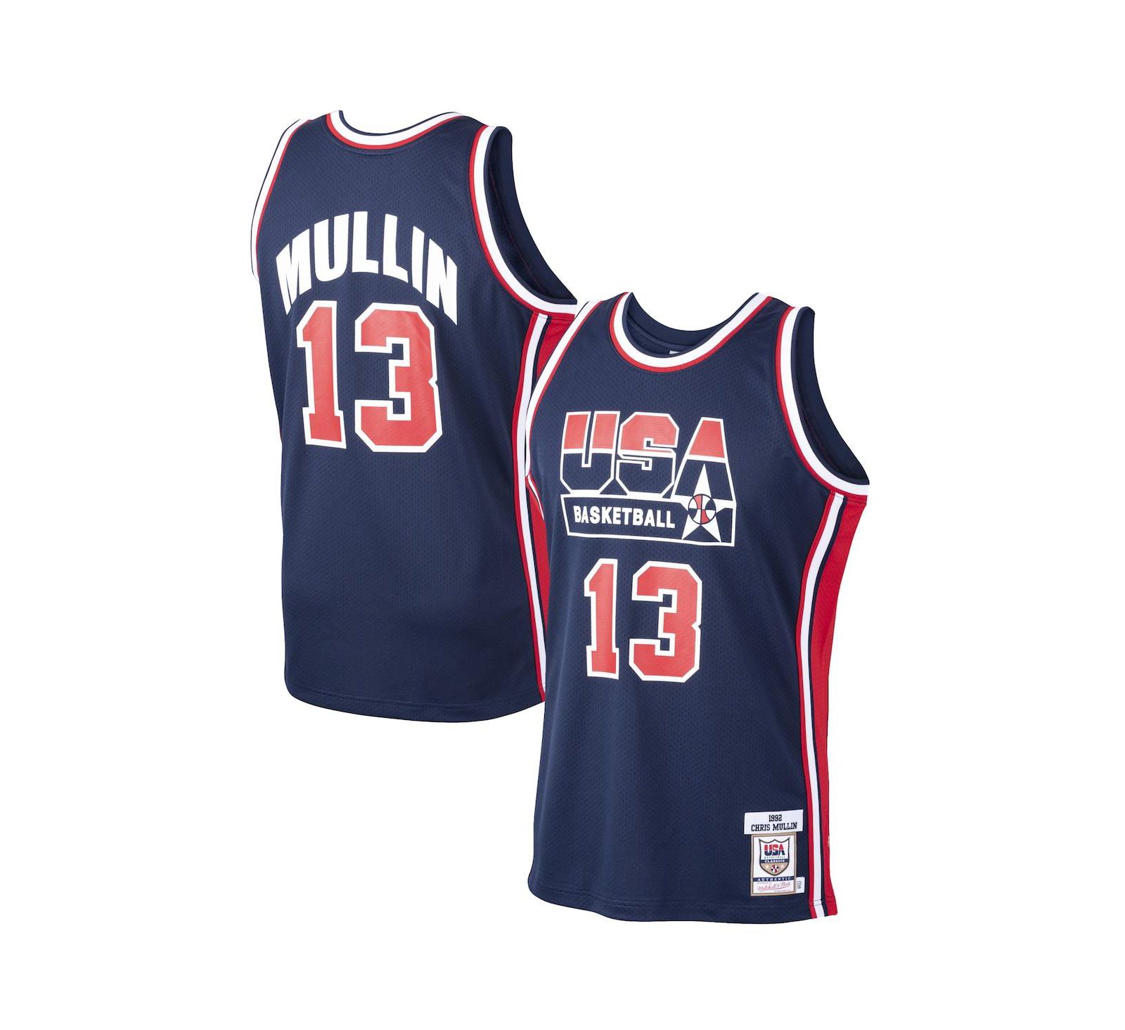 Мужская джерси Mitchell & Ness Chris Mullin Navy USA Basketball Home 1992 Dream Team Authentic