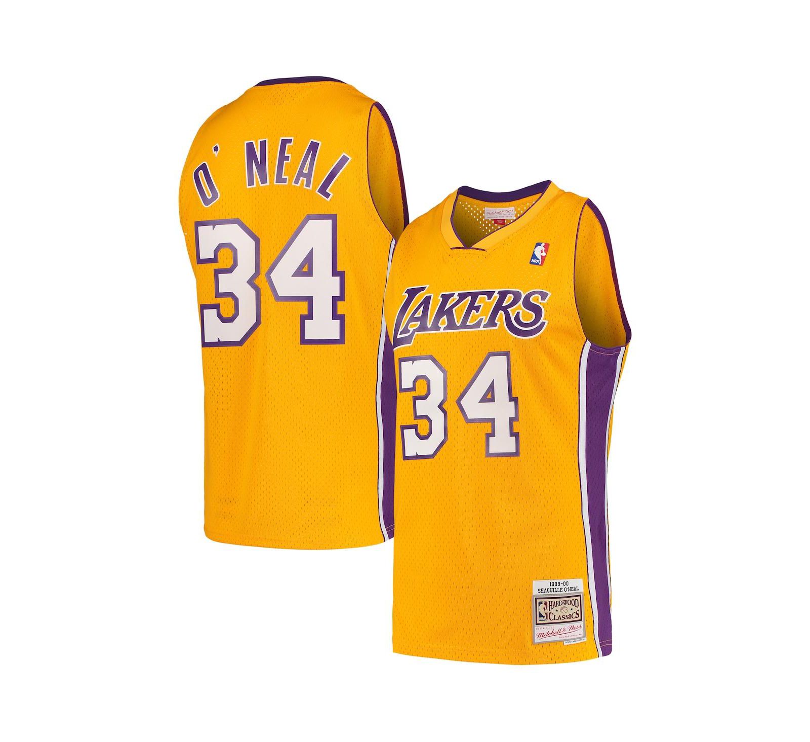 Мужская джерси Mitchell & Ness Shaquille O'Neal Los Angeles Lakers золотая