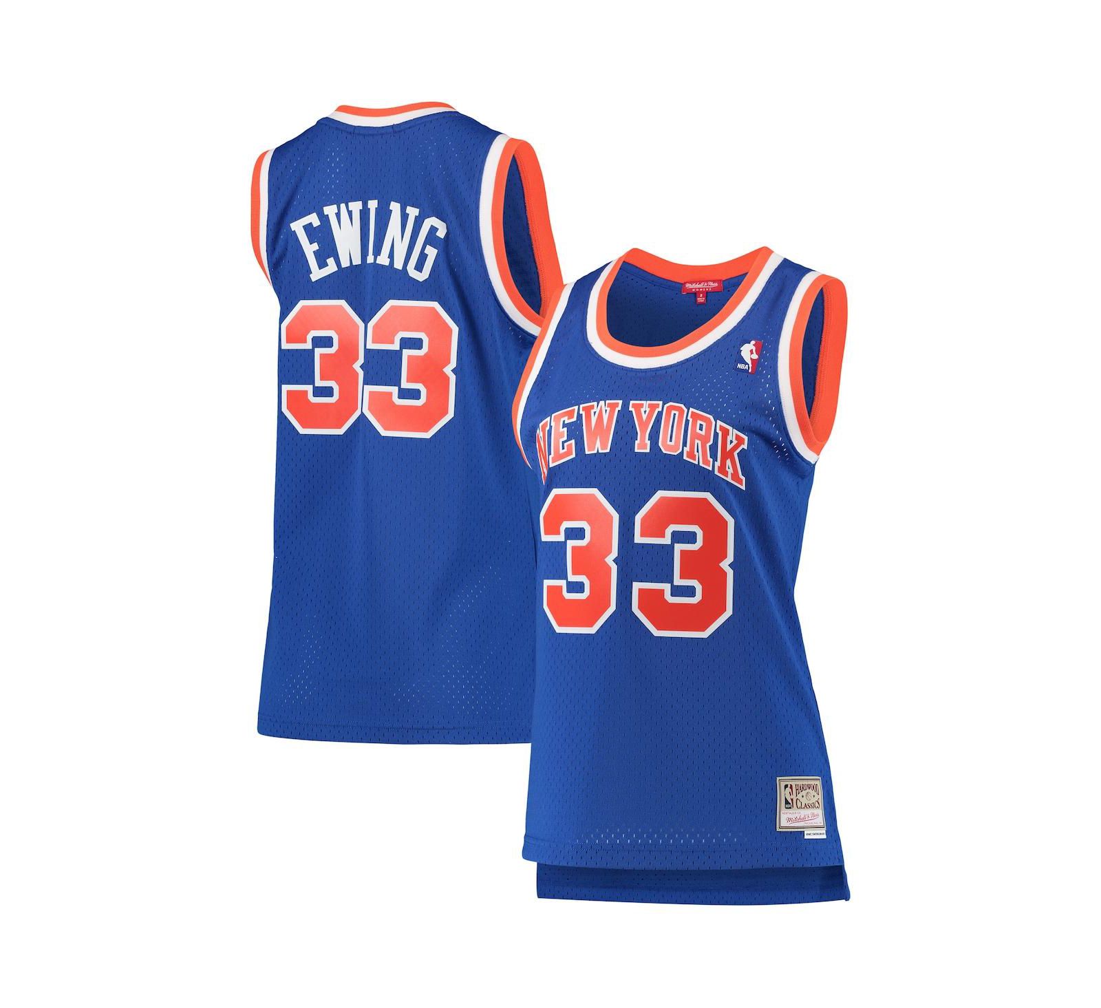 Женская джерси Mitchell & Ness Patrick Ewing Blue New York Knicks 1991-92 Hardwood Classics Swingman