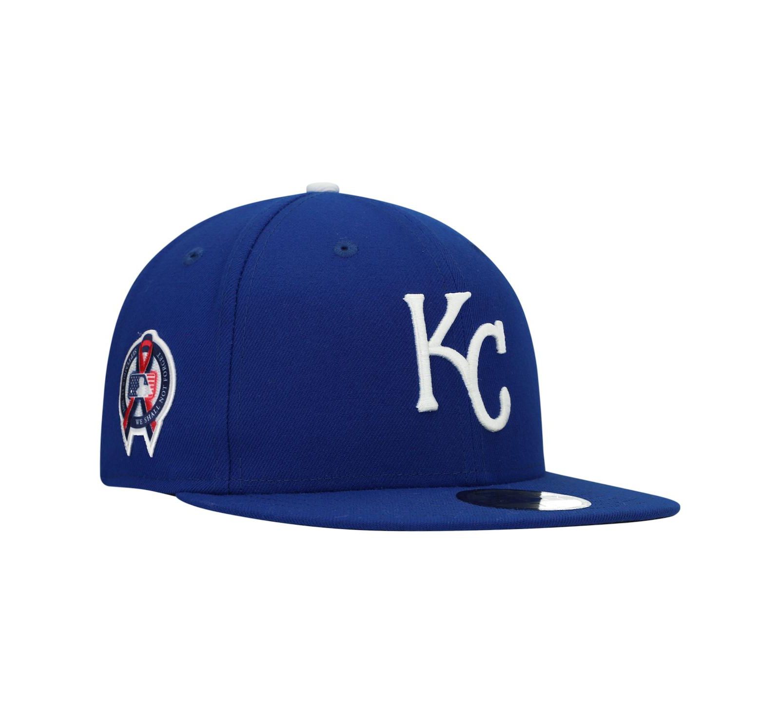 Men's Royal Kansas City Royals 9, 11 Memorial Side Patch 59Fifty Fitted Hat