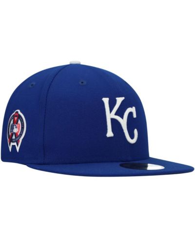 Мужская бейсболка New Era Royal Kansas City Royals 9, 11 Memorial Side Patch 59Fifty Fitted