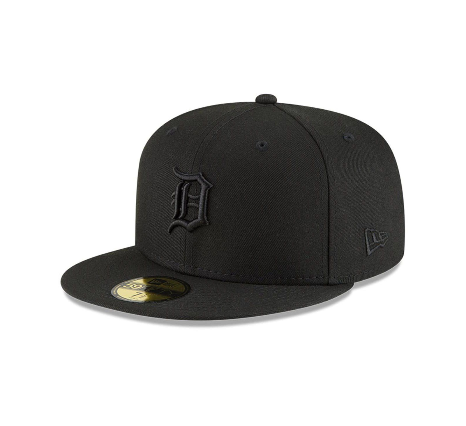 Мужская fitted-кепка New Era 59FIFTY Black on Black с логотипом Detroit Tigers
