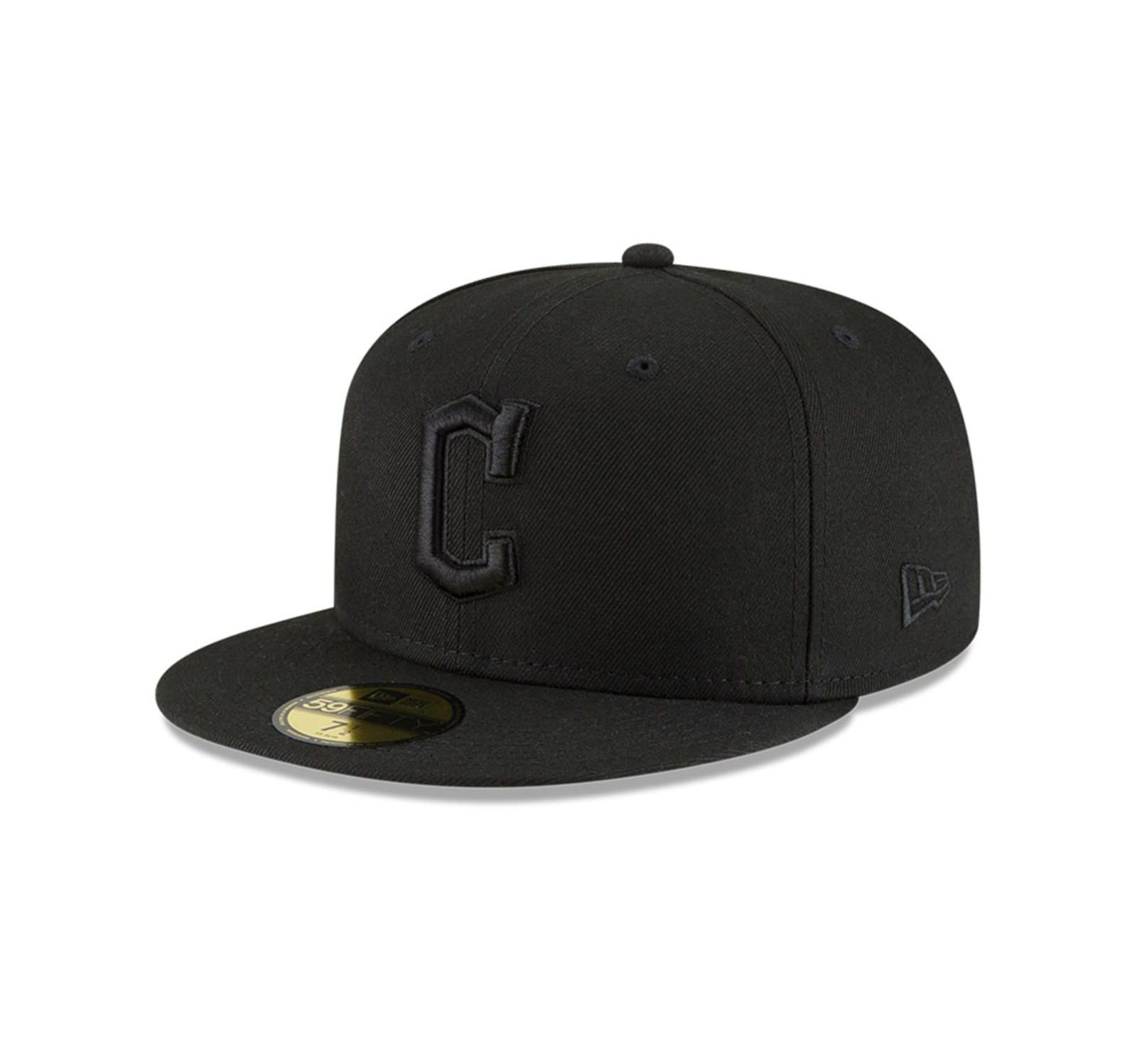 Men's Black, Black Cleveland Guardians 59FIFTY Fitted Hat