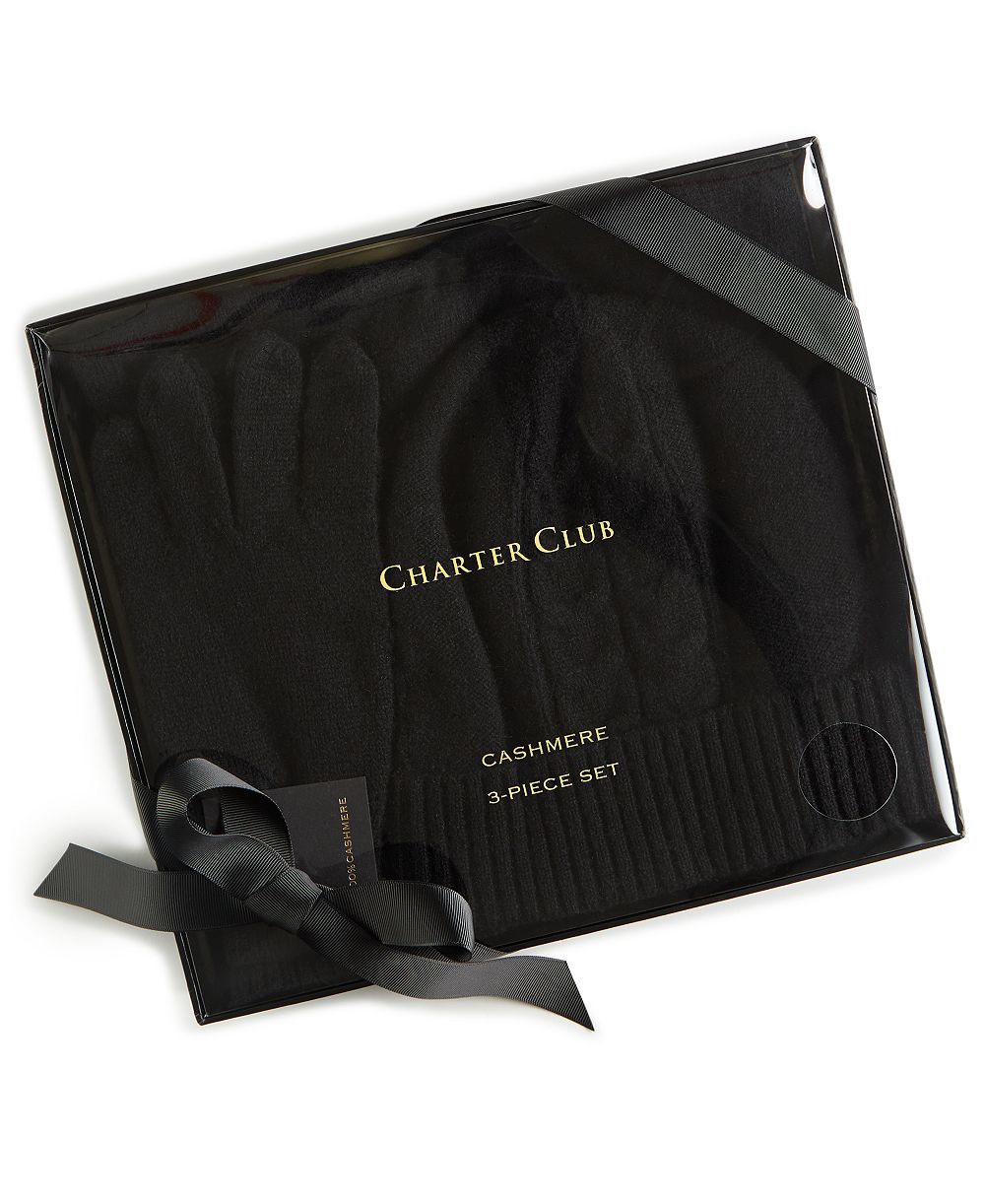 Charter Club подарочный набор из кашемировой шляпы, перчаток и шарфа