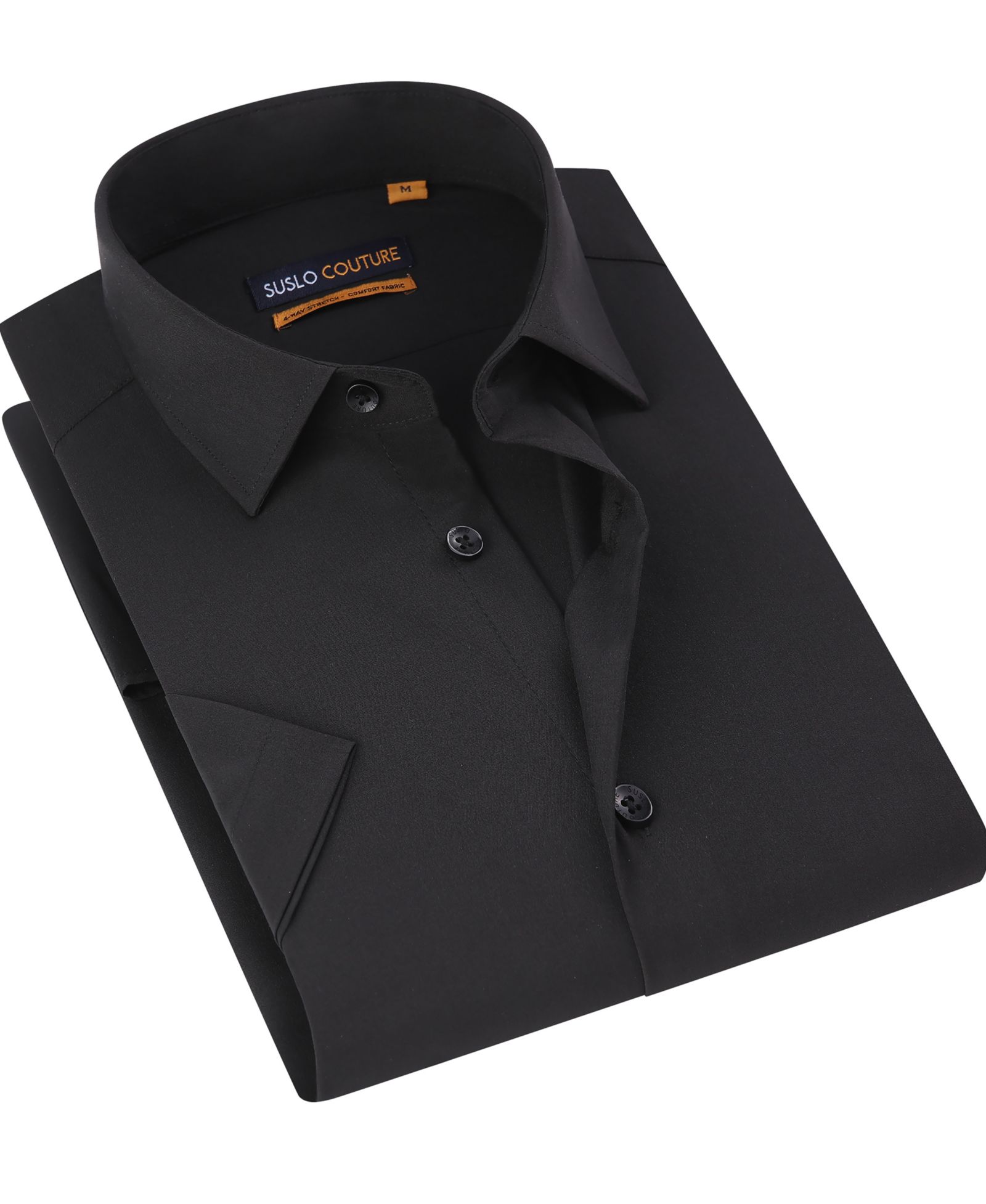 Мужская рубашка Suslo Couture Slim Fit Performance с коротким рукавом