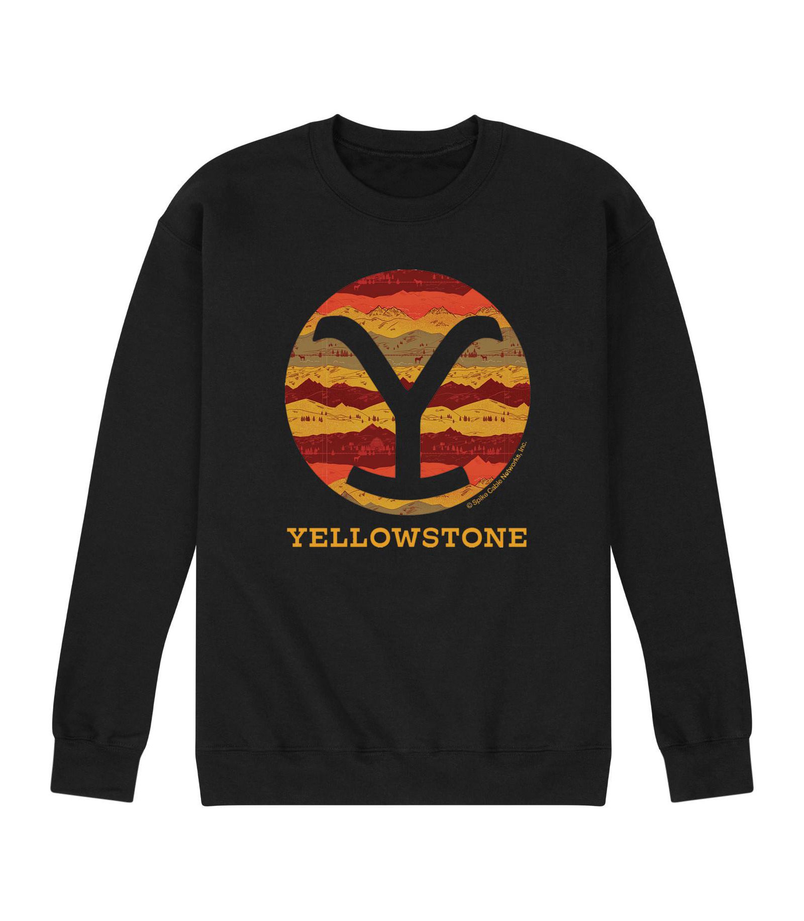 Men's Yellowstone Ranch Pattern Fill Fleece Sweatshirt