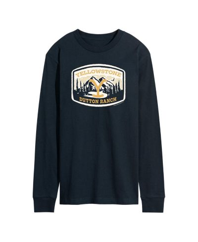 AIRWAVES Мужской Yellowstone Mountain Scene Long Sleeve T-shirt