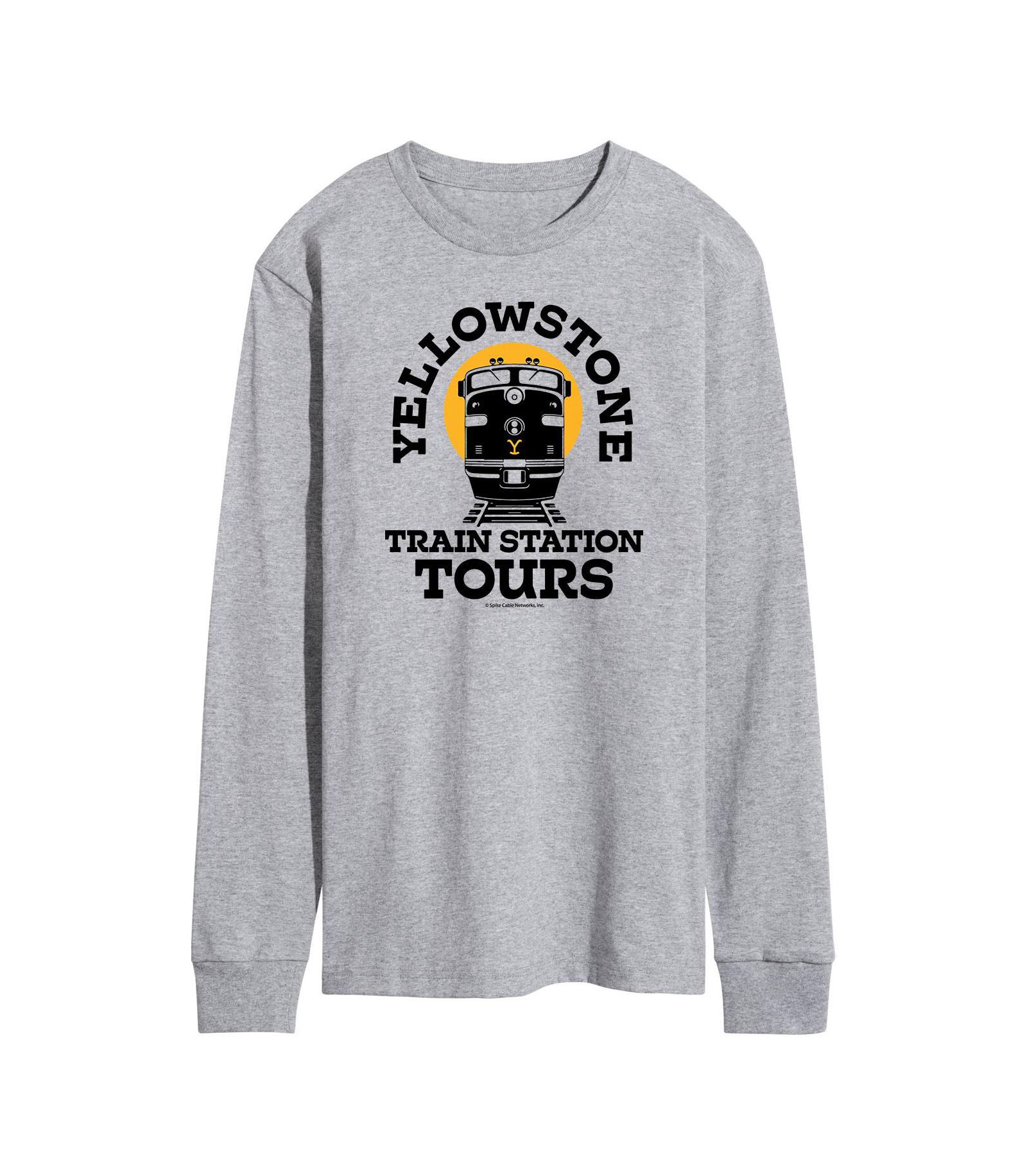 Мужская футболка с длинным рукавом Yellowstone Train Station Tours