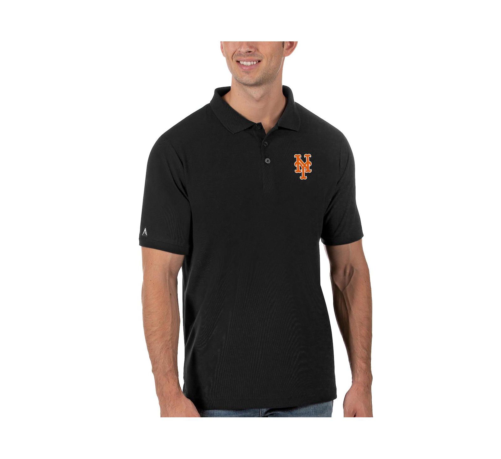 Мужская поло-рубашка Antigua Black New York Mets Legacy из пике