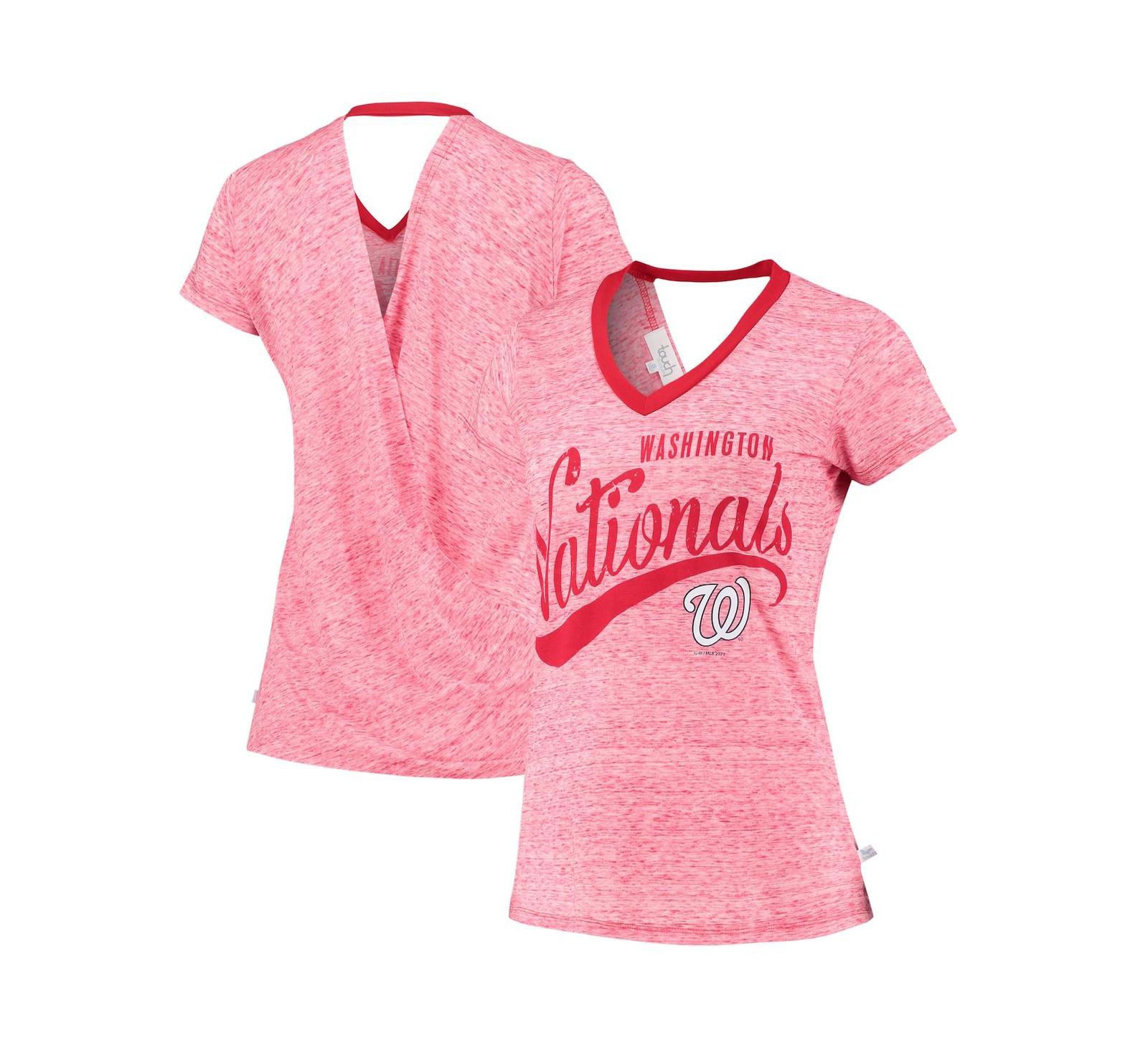 Touch Женская футболка V-neck Washington Nationals Hail Mary, красная