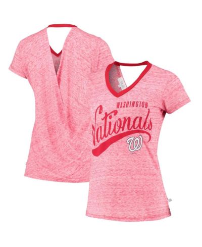 Touch Женская футболка V-neck Washington Nationals Hail Mary, красная