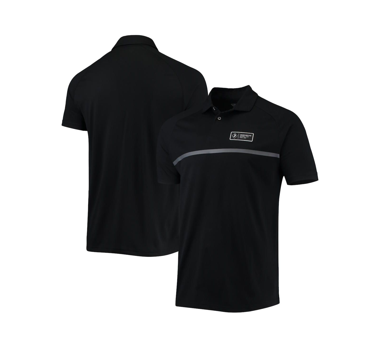 Men's Levelwear Black Chicago White Sox Sector Raglan Polo Shirt