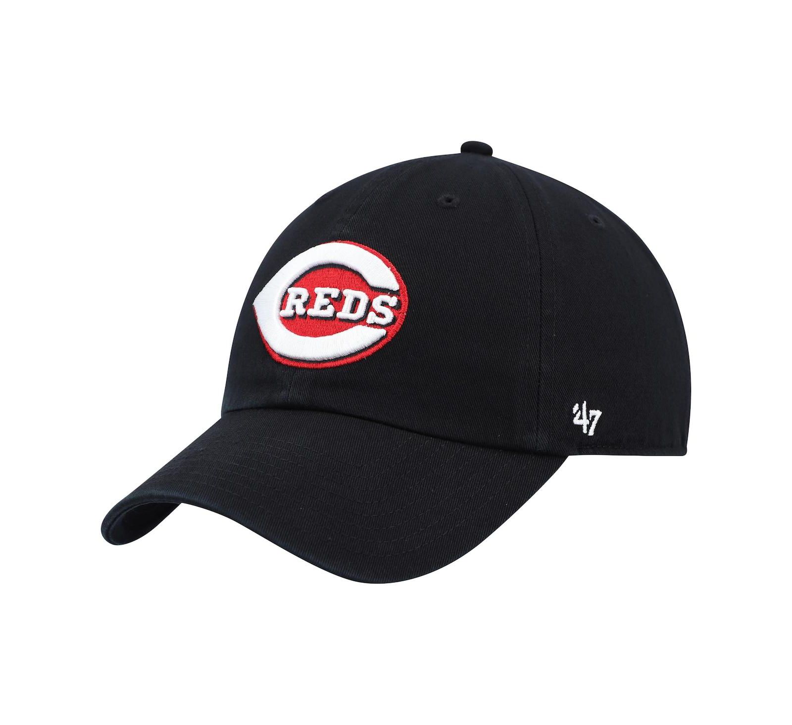 Мужская регулируемая кепка '47 Brand Black Cincinnati Reds Clean Up Team