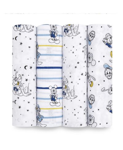 aden by aden + anais Mickey Stargazer Swaddle Blankets, Pack of 4