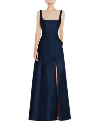 Alfred Sung Женское вечернее платье Princess Line с карманами, Sleeveless Square-Neck