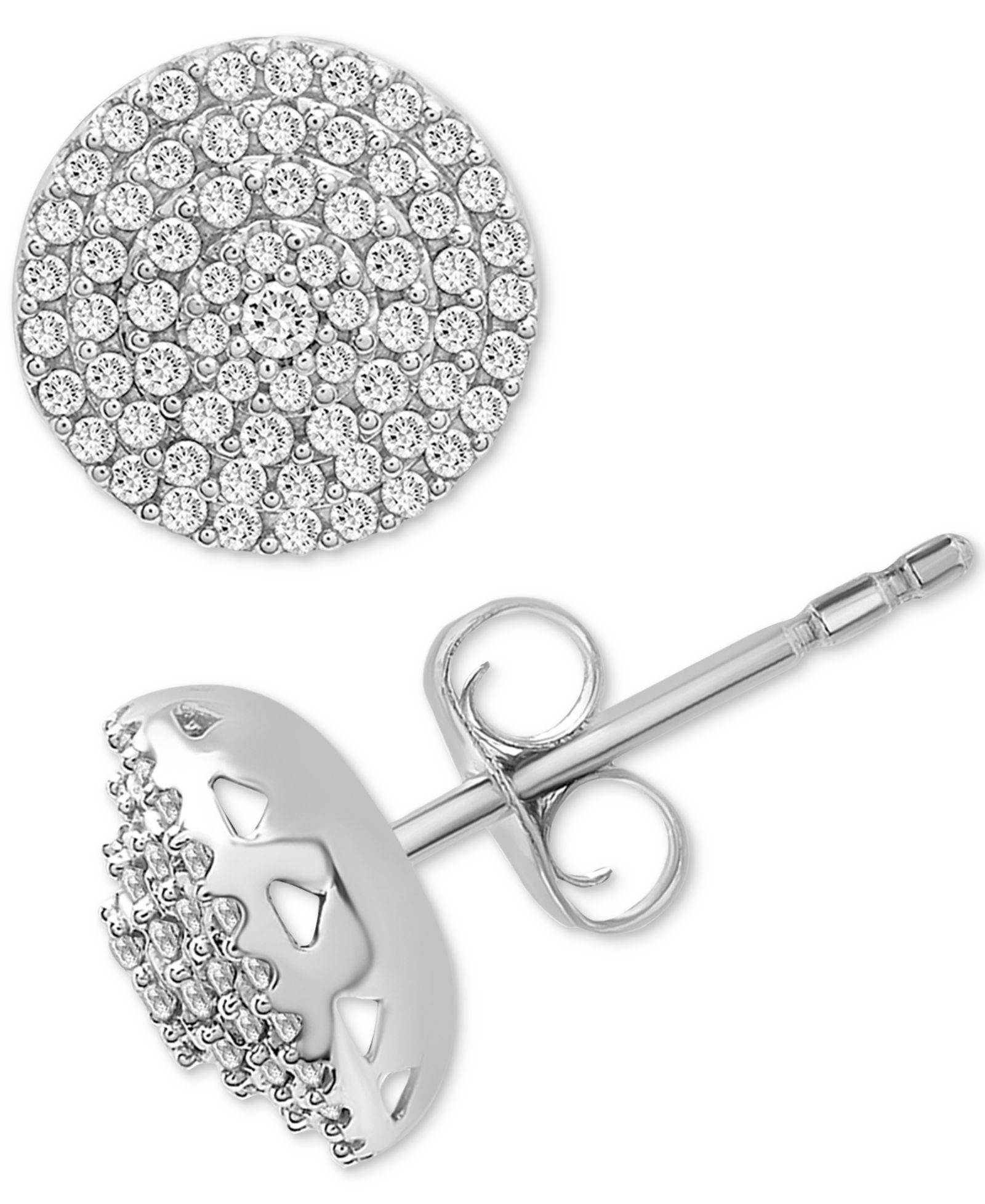 Wrapped in Love™ Diamond Circle Stud Earrings (1/2 ct. t.w.) in 14k White Gold, Created for Macy's