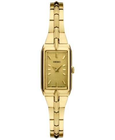 Женские наручные часы Seiko Women's Essential Gold-Tone Stainless Steel Bracelet Watch 15mm